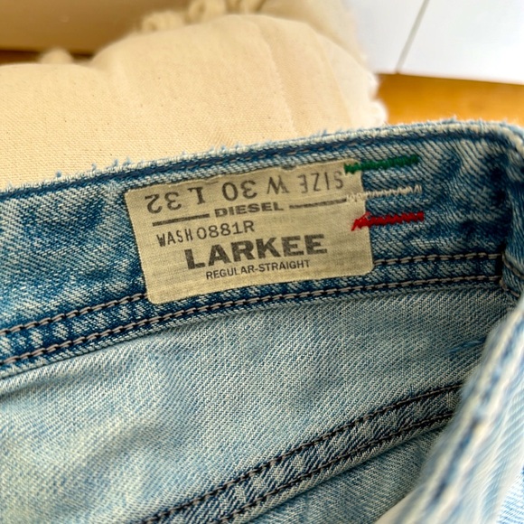 Light wash Diesel Distressed Jean Shorts - Picture 3 of 7